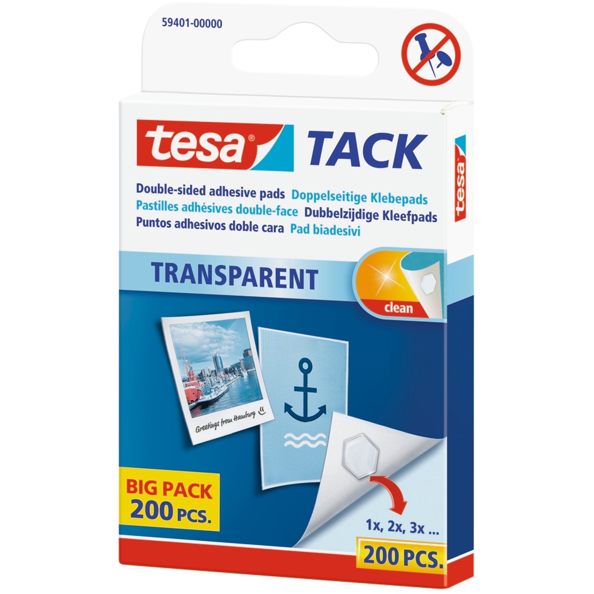TESA TACK doppelseitige Klebepads transparent, 3,06 €