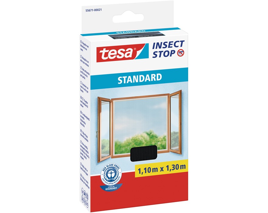 Tesa Fliegengitter Insect Stop Klett Standard F R Fenster M X M Anthrazit